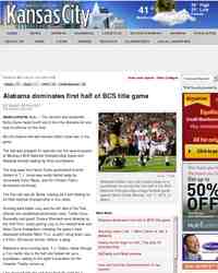 Alabama dominates first half of BCS title game: KansasCity.com